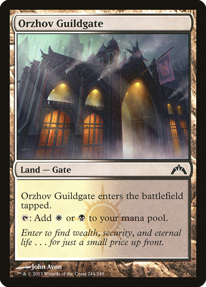 This Is An Image Of The Magic The Gathering Card Orzhov Guildgate From The Set Foundations - Designed By Artist John Avon