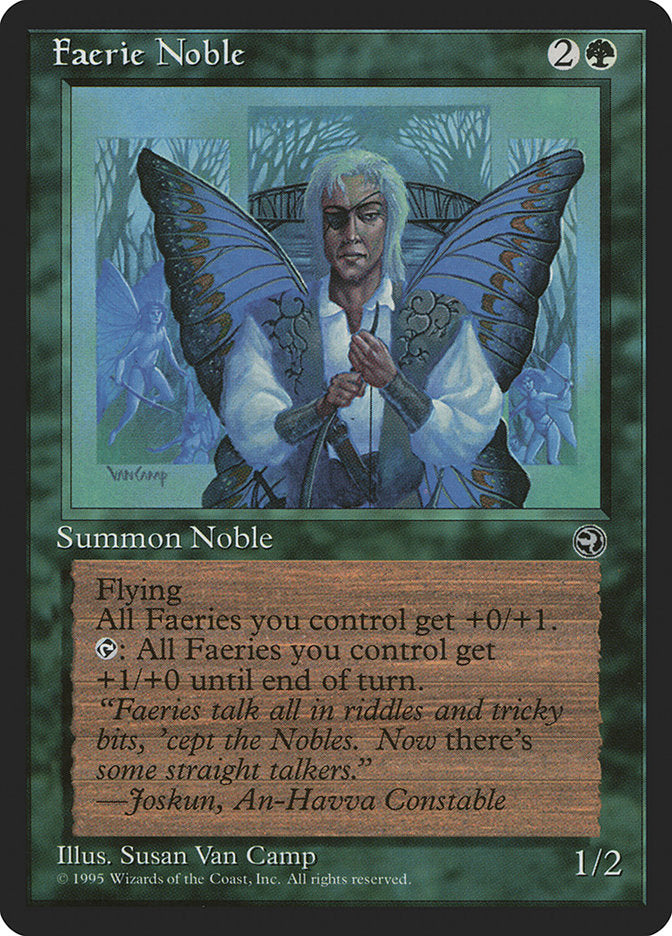 This Is An Image Of The Magic The Gathering Card Faerie Noble From The Set Masters Edition III - Designed By Artist Susan Van Camp