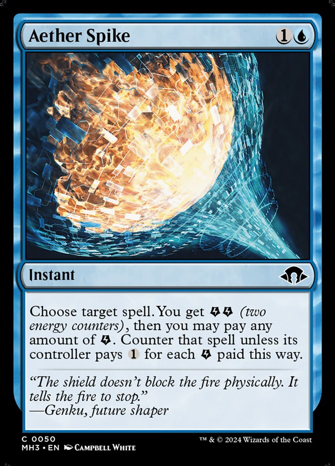 This Is An Image Of The Magic The Gathering Card Aether Spike From The Set Modern Horizons 3 - Designed By Artist Campbell White