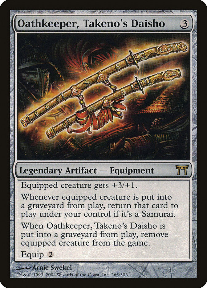 This Is An Image Of The Magic The Gathering Card Oathkeeper, Takeno's Daisho From The Set Champions of Kamigawa - Designed By Artist Arnie Swekel