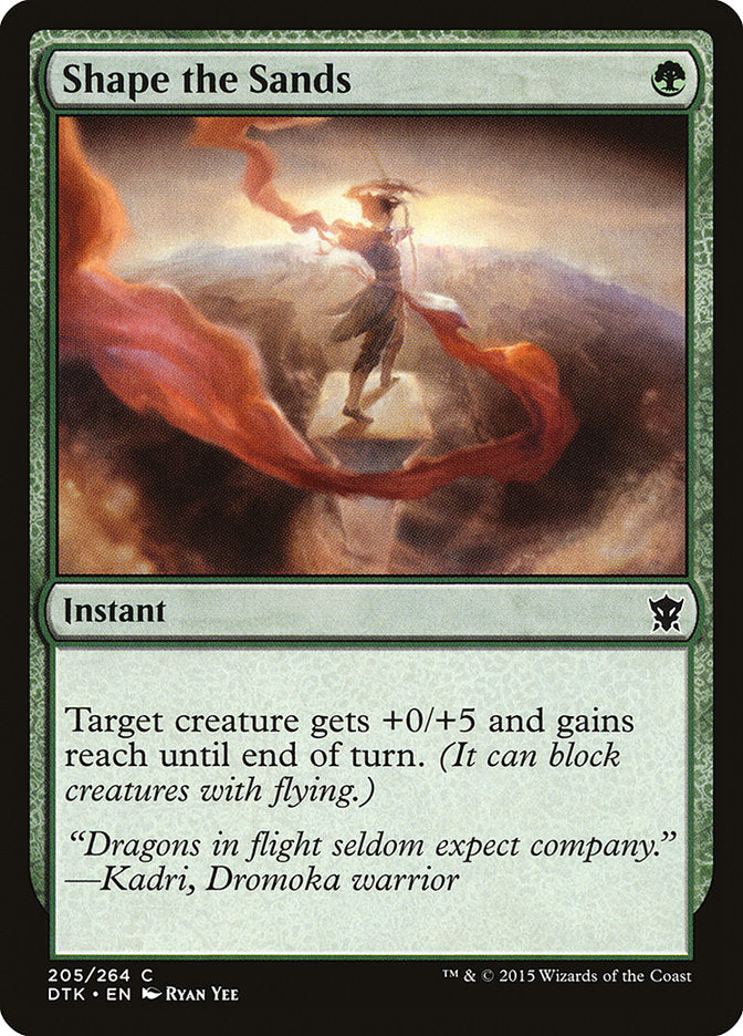This Is An Image Of The Magic The Gathering Card Shape the Sands From The Set Dragons of Tarkir - Designed By Artist Ryan Yee