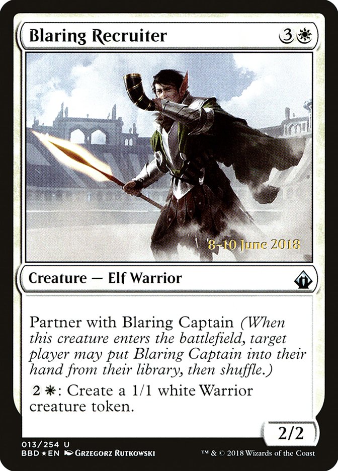 This Is An Image Of The Magic The Gathering Card Blaring Recruiter From The Set Battlebond - Designed By Artist Grzegorz Rutkowski