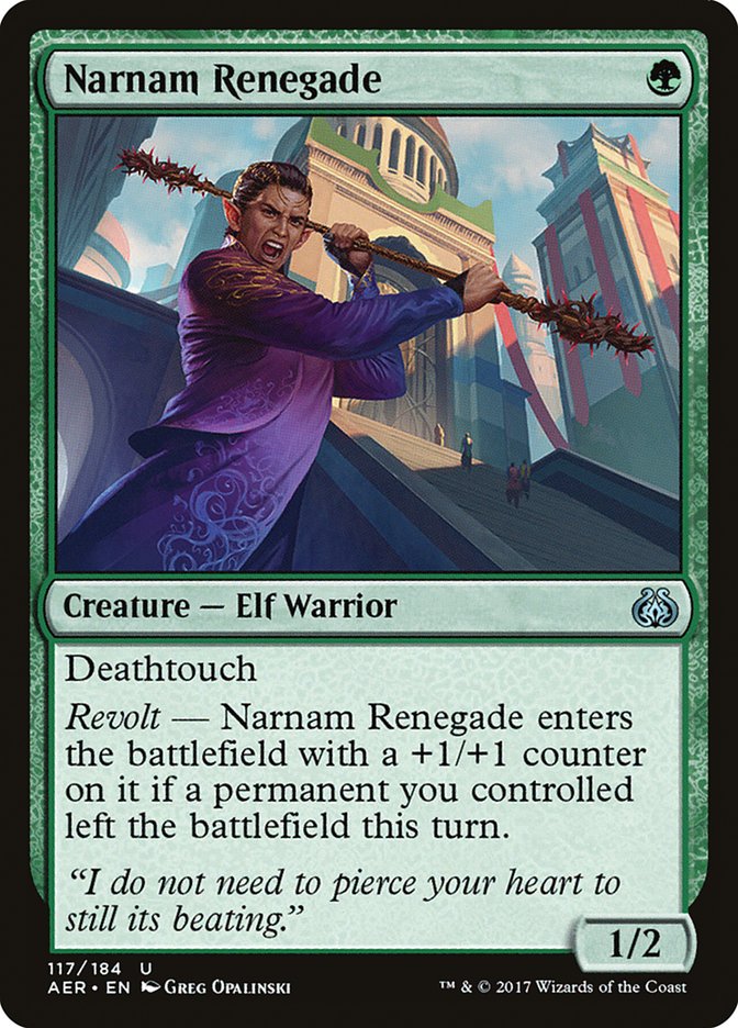 This Is An Image Of The Magic The Gathering Card Narnam Renegade From The Set Aether Revolt - Designed By Artist Greg Opalinski