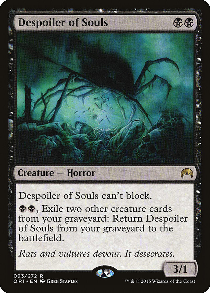 This Is An Image Of The Magic The Gathering Card Despoiler of Souls From The Set Duel Decks: Nissa vs. Ob Nixilis - Designed By Artist Greg Staples