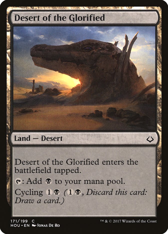 This Is An Image Of The Magic The Gathering Card Desert of the Glorified From The Set Hour of Devastation - Designed By Artist Jonas De Ro
