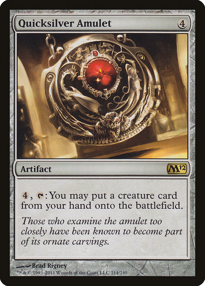 This Is An Image Of The Magic The Gathering Card Quicksilver Amulet From The Set Magic 2012 - Designed By Artist Brad Rigney