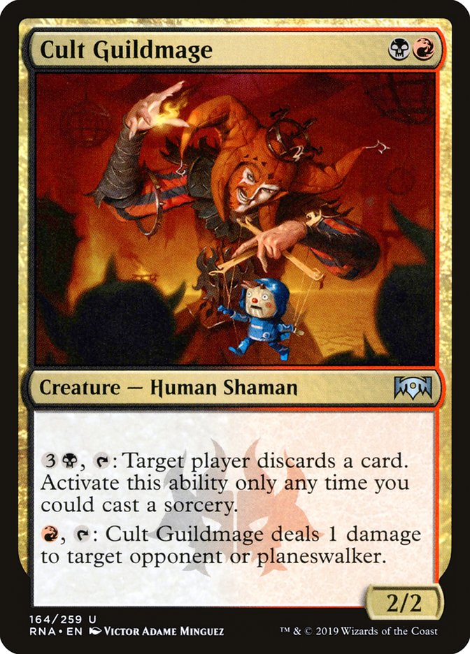 This Is An Image Of The Magic The Gathering Card Cult Guildmage From The Set Ravnica Allegiance - Designed By Artist Victor Adame Minguez