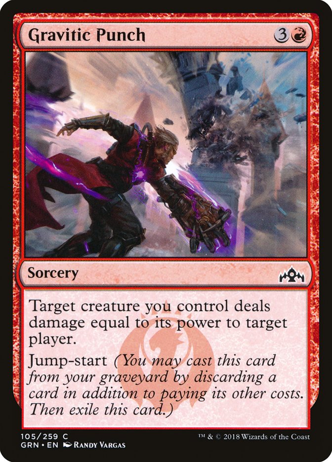 This Is An Image Of The Magic The Gathering Card Gravitic Punch From The Set Guilds of Ravnica - Designed By Artist Randy Vargas