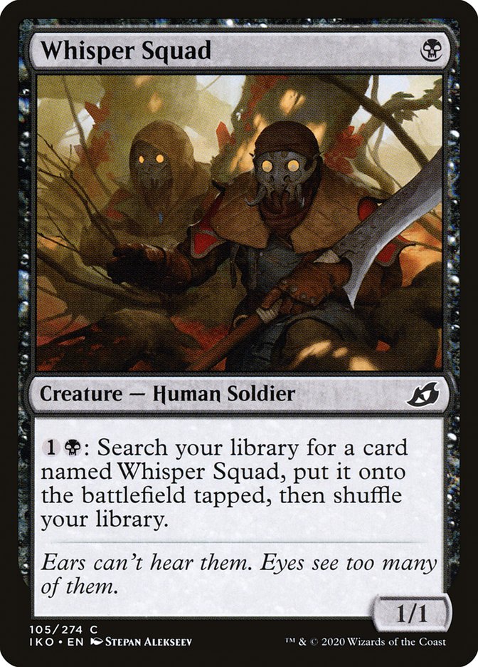 This Is An Image Of The Magic The Gathering Card Whisper Squad From The Set Ikoria: Lair of Behemoths - Designed By Artist Stepan Alekseev