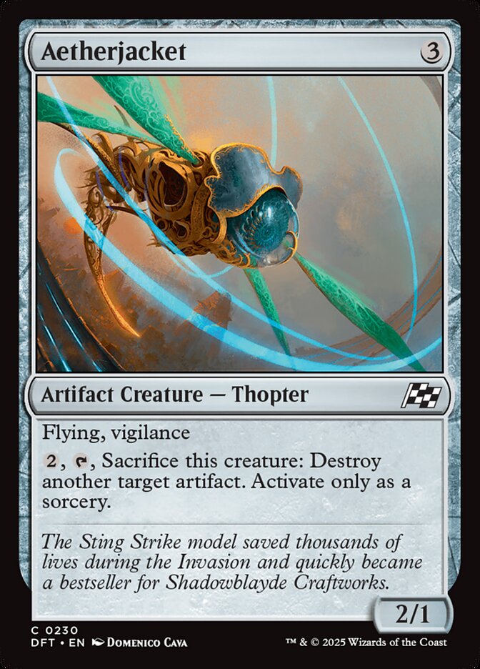 This Is An Image Of The Magic The Gathering Card Aetherjacket From The Set Aetherdrift - Designed By Artist Domenico Cava