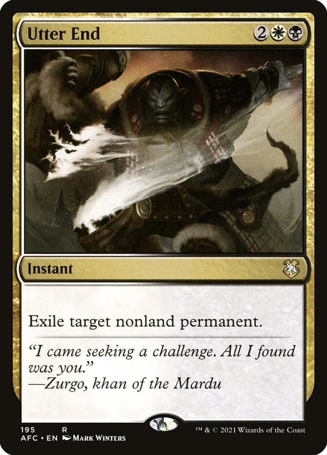 This Is An Image Of The Magic The Gathering Card Utter End From The Set Duskmourn: House of Horror Commander - Designed By Artist Nicholas Gregory