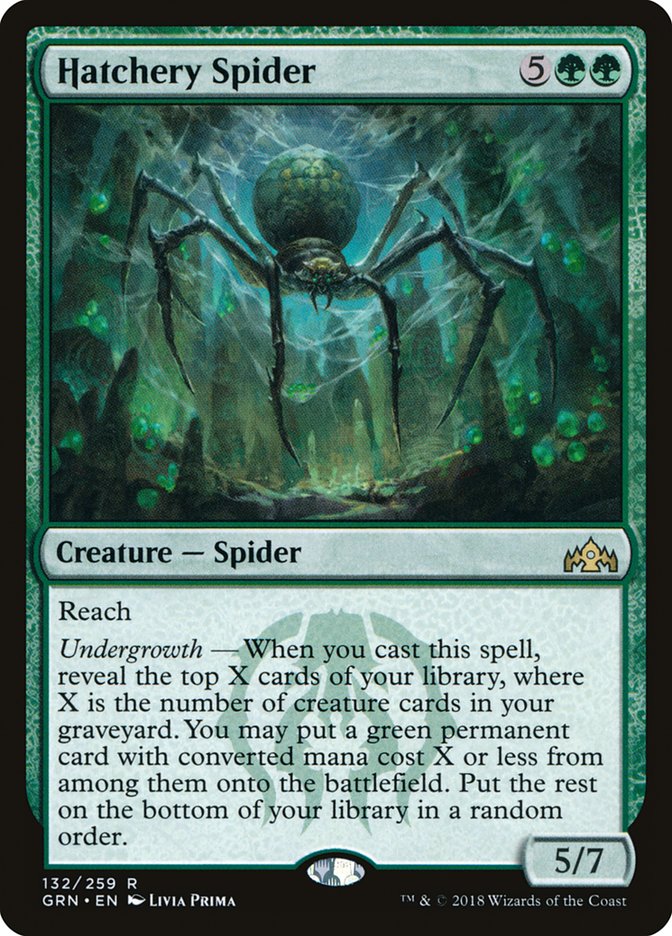 This Is An Image Of The Magic The Gathering Card Hatchery Spider From The Set Guilds of Ravnica - Designed By Artist Livia Prima