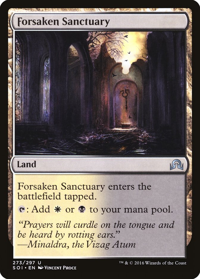 This Is An Image Of The Magic The Gathering Card Forsaken Sanctuary From The Set Commander 2018 - Designed By Artist Vincent Proce