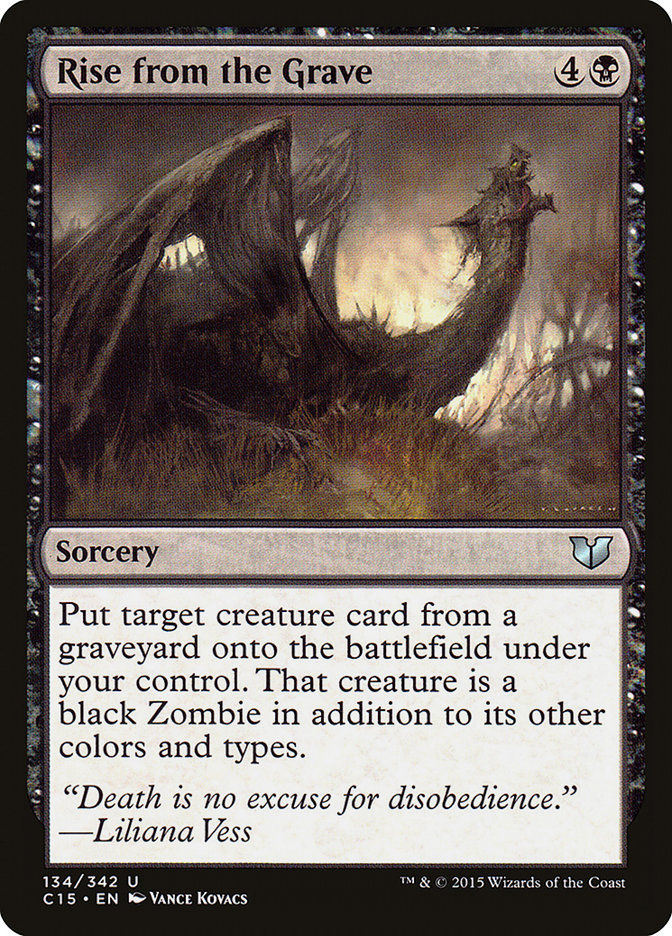 This Is An Image Of The Magic The Gathering Card Rise from the Grave From The Set Zendikar Rising Commander - Designed By Artist Kieran Yanner