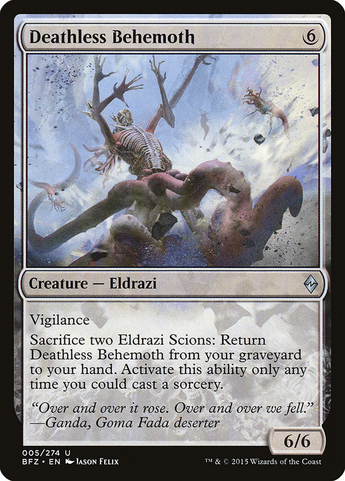 This Is An Image Of The Magic The Gathering Card Deathless Behemoth From The Set Battle for Zendikar - Designed By Artist Jason Felix