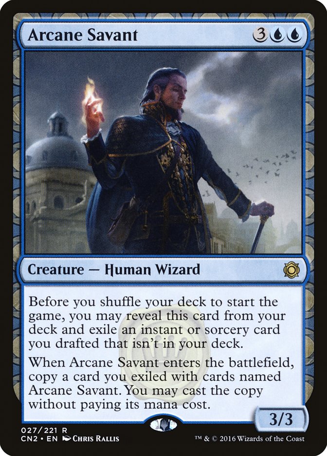This Is An Image Of The Magic The Gathering Card Arcane Savant From The Set Conspiracy: Take the Crown - Designed By Artist Chris Rallis