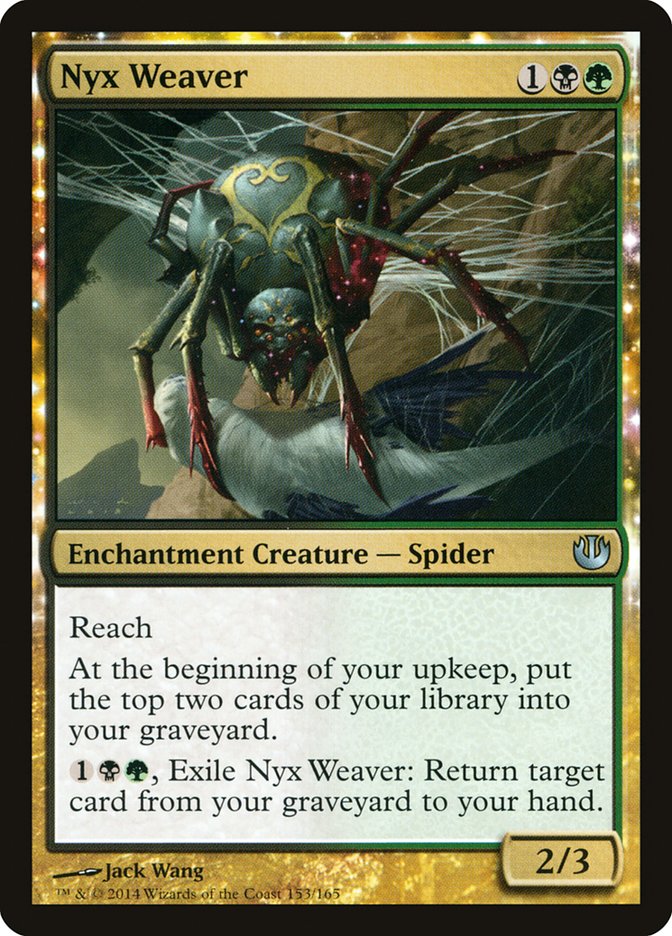 This Is An Image Of The Magic The Gathering Card Nyx Weaver From The Set Tarkir: Dragonstorm Commander - Designed By Artist Jack Wang