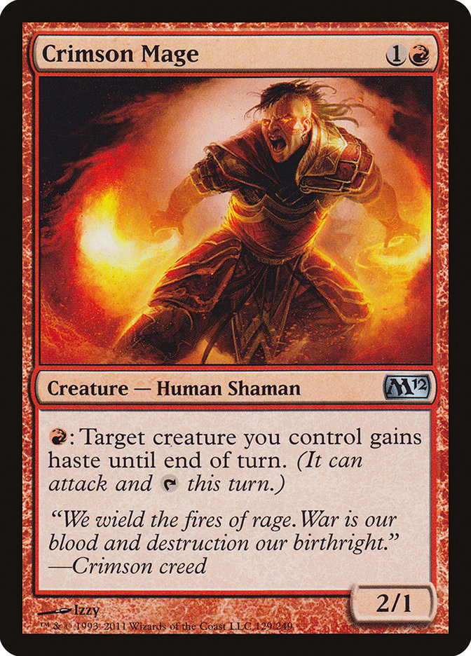 This Is An Image Of The Magic The Gathering Card Crimson Mage From The Set Masters 25 - Designed By Artist Izzy