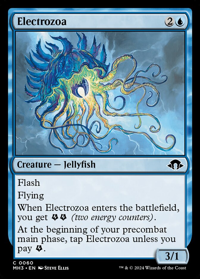 This Is An Image Of The Magic The Gathering Card Electrozoa From The Set Modern Horizons 3 - Designed By Artist Steve Ellis