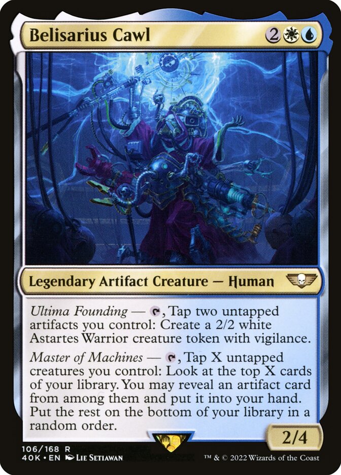 This Is An Image Of The Magic The Gathering Card Belisarius Cawl From The Set Warhammer 40,000 Commander - Designed By Artist Lie Setiawan