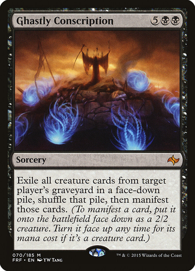 This Is An Image Of The Magic The Gathering Card Ghastly Conscription From The Set Commander 2019 - Designed By Artist YW Tang