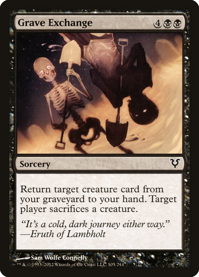 This Is An Image Of The Magic The Gathering Card Grave Exchange From The Set Avacyn Restored - Designed By Artist Sam Wolfe Connelly