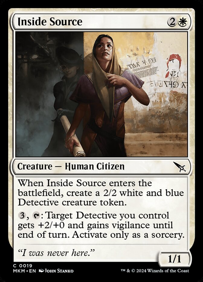 This Is An Image Of The Magic The Gathering Card Inside Source From The Set Murders at Karlov Manor - Designed By Artist John Stanko