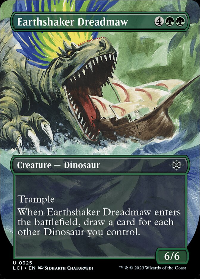 This Is An Image Of The Magic The Gathering Card Earthshaker Dreadmaw From The Set The Lost Caverns of Ixalan - Designed By Artist Jesper Ejsing