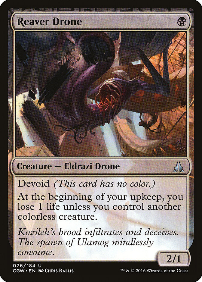This Is An Image Of The Magic The Gathering Card Reaver Drone From The Set Oath of the Gatewatch - Designed By Artist Chris Rallis