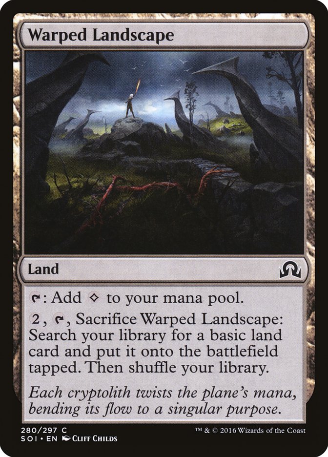 This Is An Image Of The Magic The Gathering Card Warped Landscape From The Set Commander 2018 - Designed By Artist Cliff Childs