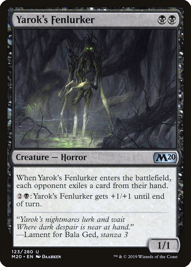 This Is An Image Of The Magic The Gathering Card Yarok's Fenlurker From The Set Core Set 2020 - Designed By Artist Daarken