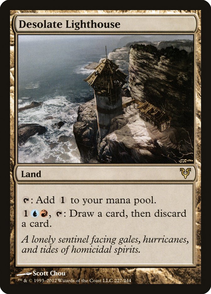 This Is An Image Of The Magic The Gathering Card Desolate Lighthouse From The Set The Lost Caverns of Ixalan Commander - Designed By Artist Scott Chou