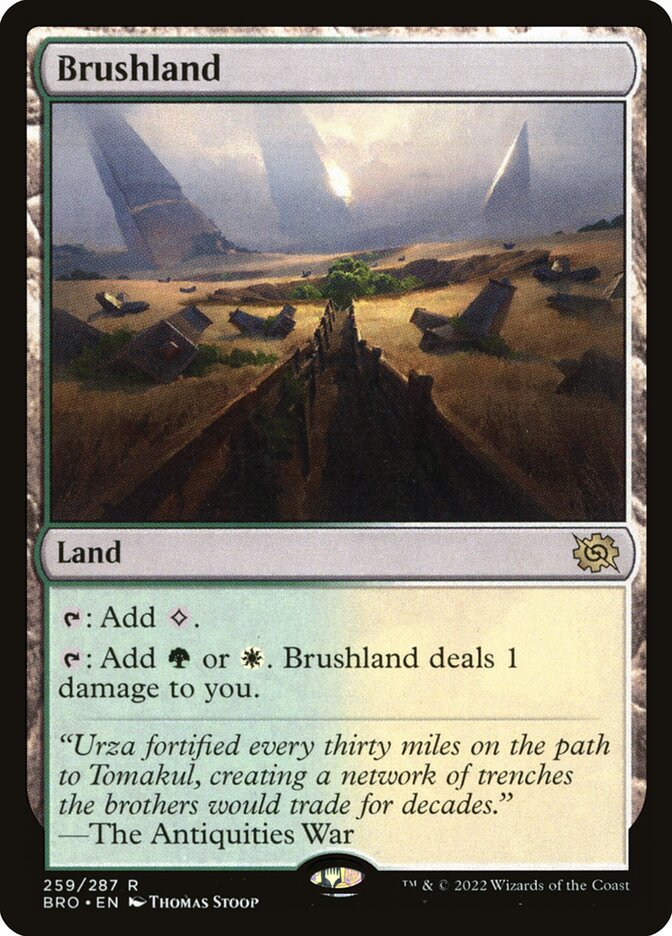 This Is An Image Of The Magic The Gathering Card Brushland From The Set The Brothers' War - Designed By Artist Thomas Stoop