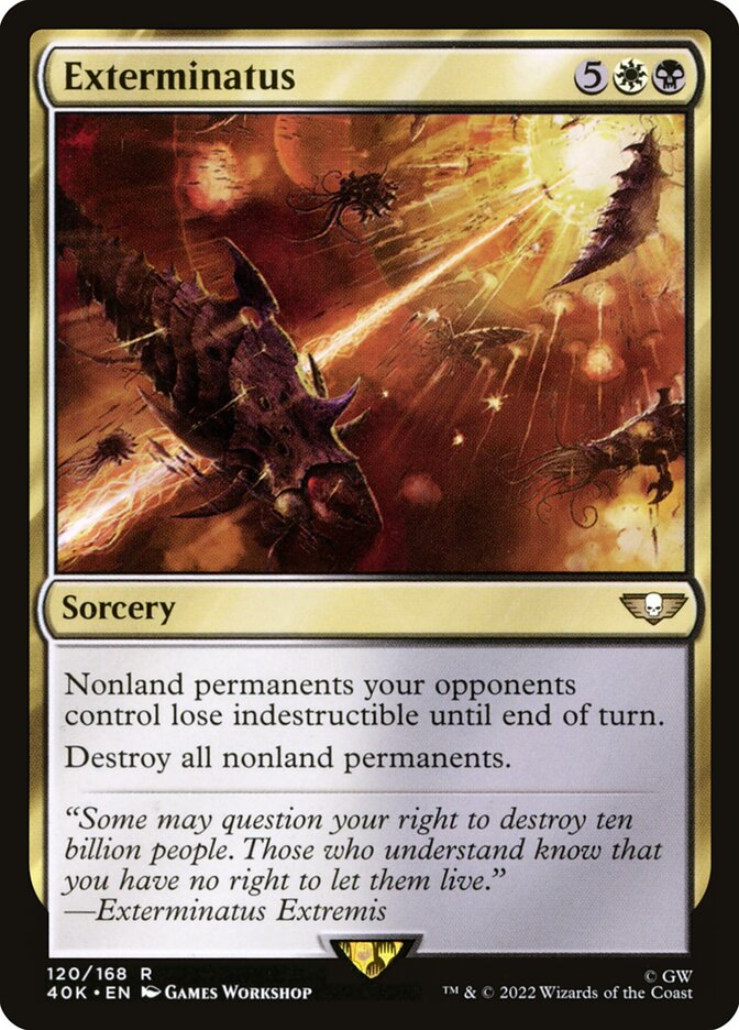 This Is An Image Of The Magic The Gathering Card Exterminatus From The Set Warhammer 40,000 Commander - Designed By Artist Games Workshop