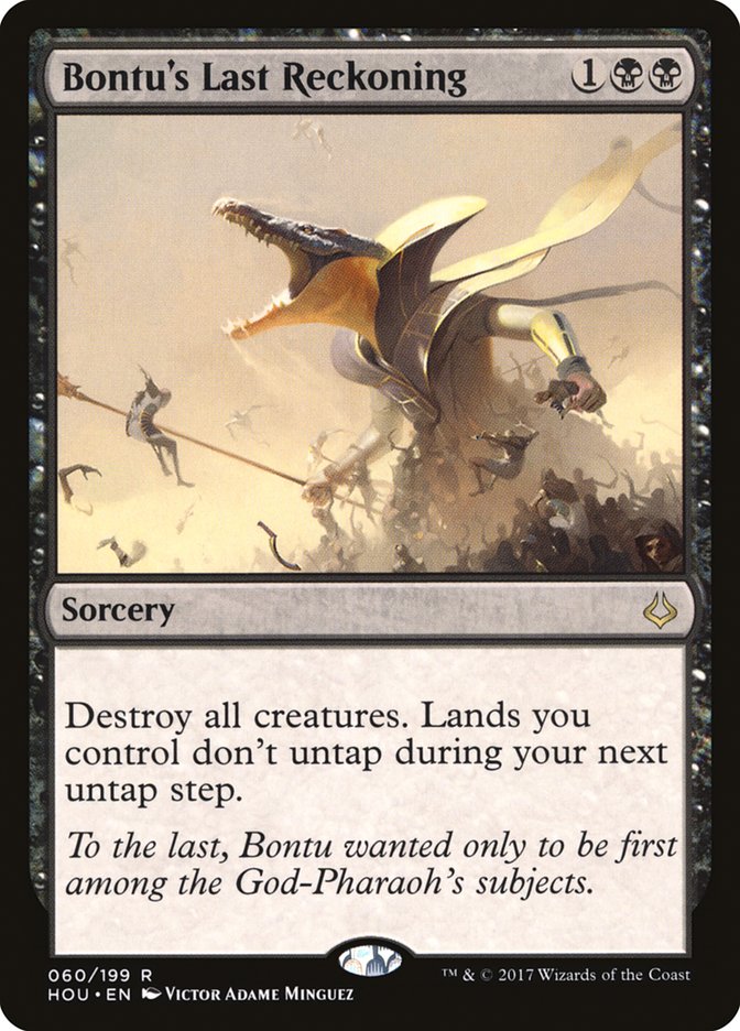 This Is An Image Of The Magic The Gathering Card Bontu's Last Reckoning From The Set Hour of Devastation - Designed By Artist Victor Adame Minguez