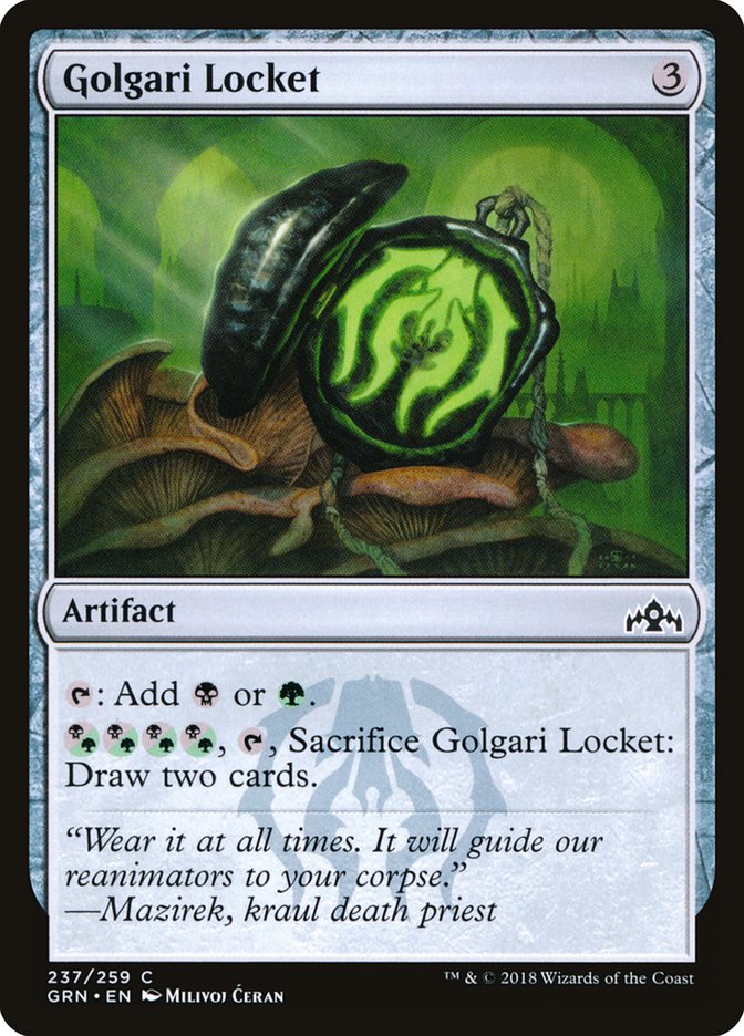 This Is An Image Of The Magic The Gathering Card Golgari Locket From The Set Guilds of Ravnica - Designed By Artist Milivoj Ćeran