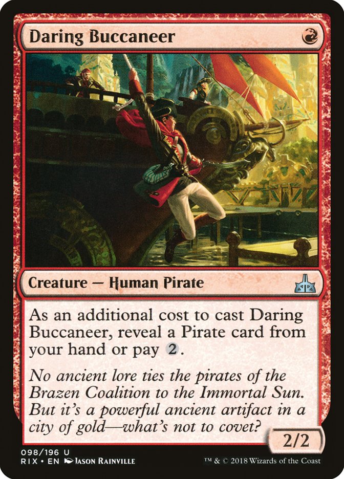 This Is An Image Of The Magic The Gathering Card Daring Buccaneer From The Set Rivals of Ixalan - Designed By Artist Jason Rainville