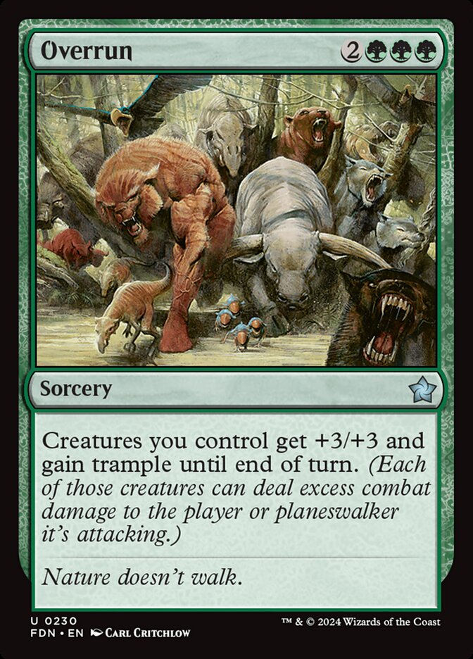 This Is An Image Of The Magic The Gathering Card Overrun From The Set Foundations - Designed By Artist Carl Critchlow