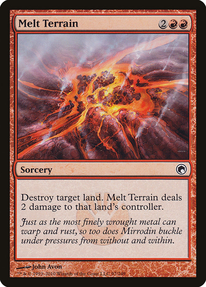 This Is An Image Of The Magic The Gathering Card Melt Terrain From The Set Scars of Mirrodin - Designed By Artist John Avon