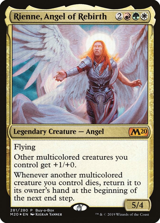 This Is An Image Of The Magic The Gathering Card Rienne, Angel of Rebirth From The Set Dominaria United Commander - Designed By Artist Kieran Yanner