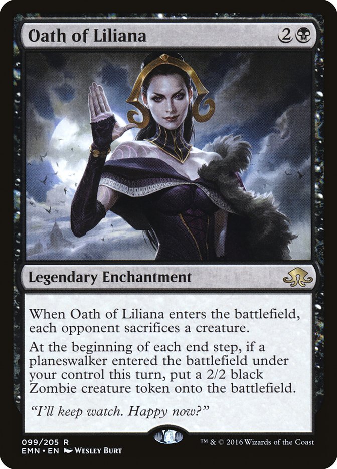 This Is An Image Of The Magic The Gathering Card Oath of Liliana From The Set Eldritch Moon - Designed By Artist Wesley Burt