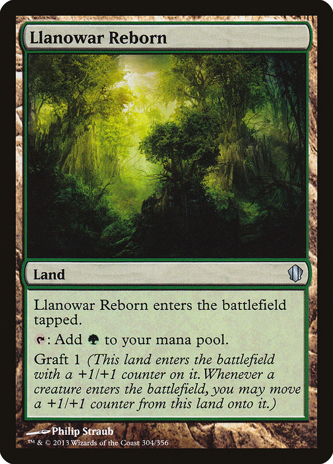 This Is An Image Of The Magic The Gathering Card Llanowar Reborn From The Set The Lost Caverns of Ixalan Commander - Designed By Artist Philip Straub