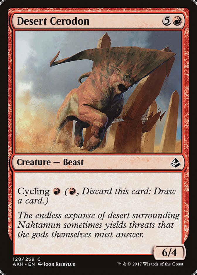 This Is An Image Of The Magic The Gathering Card Desert Cerodon From The Set Amonkhet - Designed By Artist Igor Kieryluk