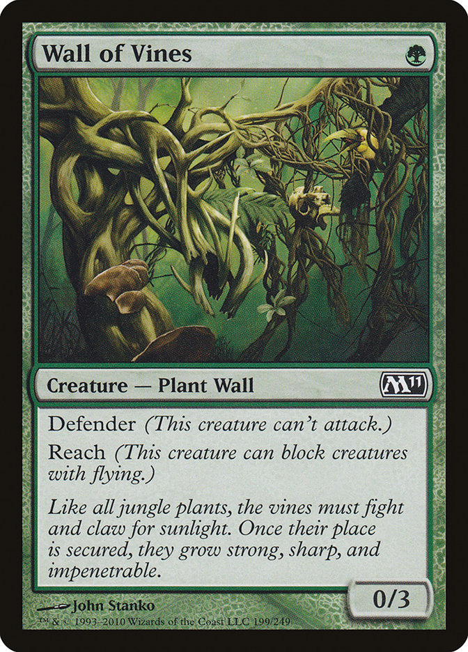 This Is An Image Of The Magic The Gathering Card Wall of Vines From The Set Jumpstart - Designed By Artist John Stanko