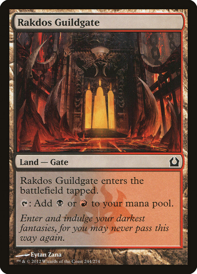 This Is An Image Of The Magic The Gathering Card Rakdos Guildgate From The Set Foundations - Designed By Artist Jonas De Ro