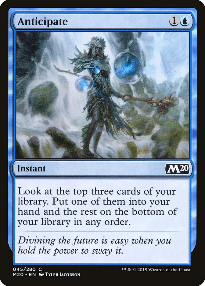 This Is An Image Of The Magic The Gathering Card Anticipate From The Set Ikoria: Lair of Behemoths - Designed By Artist Kieran Yanner