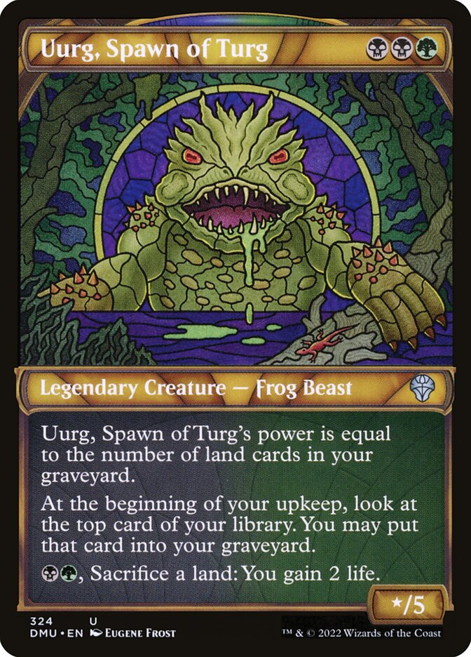 This Is An Image Of The Magic The Gathering Card Uurg, Spawn of Turg From The Set Dominaria United - Designed By Artist Nicholas Gregory