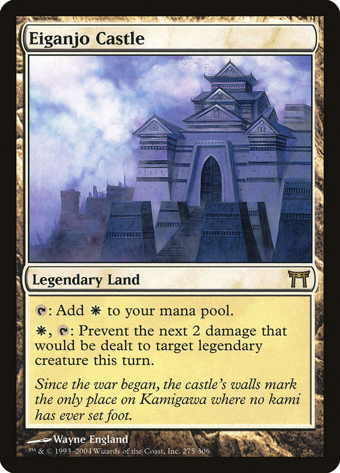 This Is An Image Of The Magic The Gathering Card Eiganjo Castle From The Set Champions of Kamigawa - Designed By Artist Wayne England