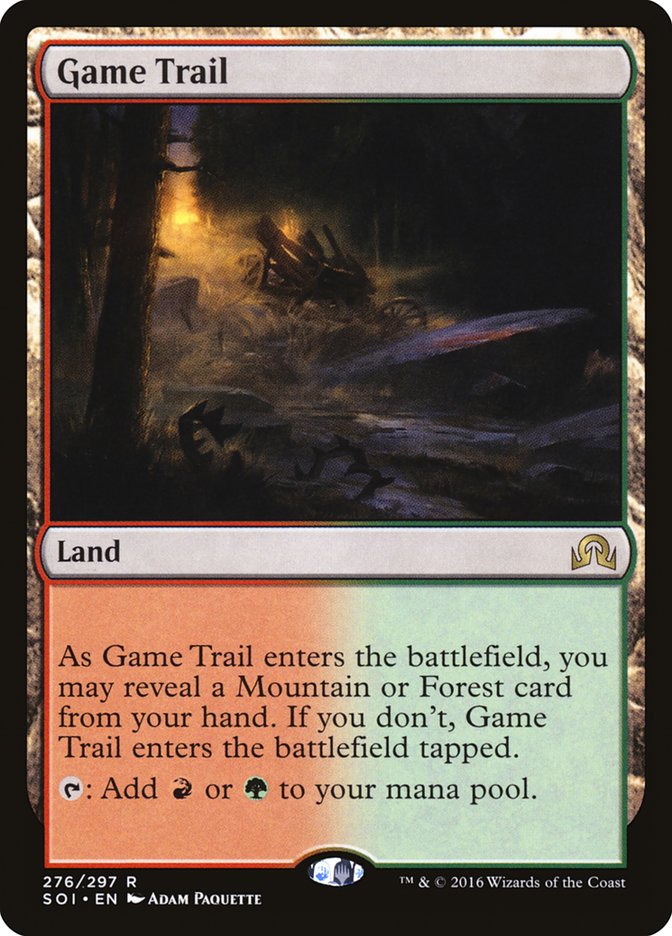 This Is An Image Of The Magic The Gathering Card Game Trail From The Set Murders at Karlov Manor Commander - Designed By Artist Adam Paquette