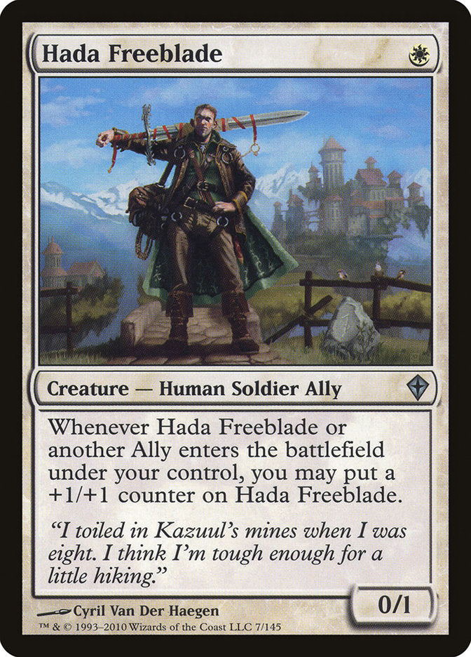 This Is An Image Of The Magic The Gathering Card Hada Freeblade From The Set Worldwake - Designed By Artist Cyril Van Der Haegen